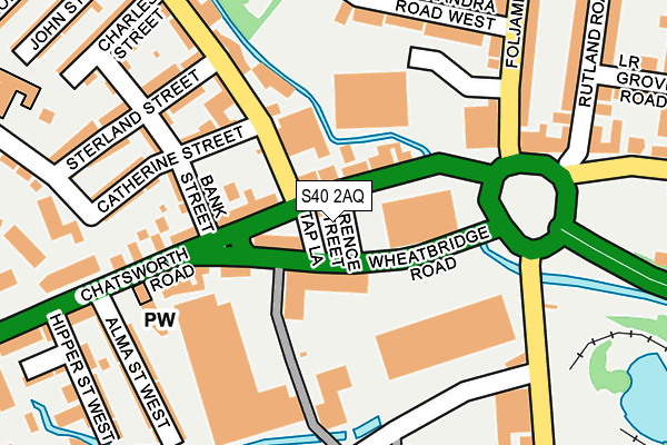 S40 2AQ map - OS OpenMap – Local (Ordnance Survey)