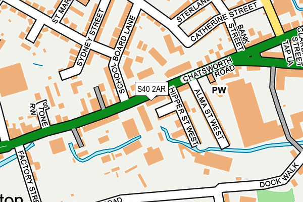 S40 2AR map - OS OpenMap – Local (Ordnance Survey)