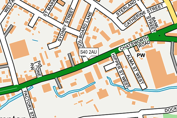 S40 2AU map - OS OpenMap – Local (Ordnance Survey)