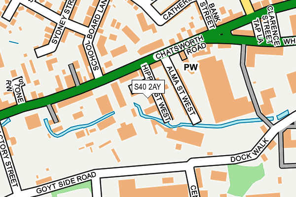 S40 2AY map - OS OpenMap – Local (Ordnance Survey)