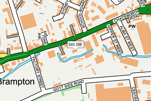 S40 2BE map - OS OpenMap – Local (Ordnance Survey)