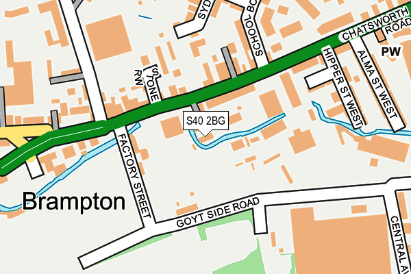 S40 2BG map - OS OpenMap – Local (Ordnance Survey)