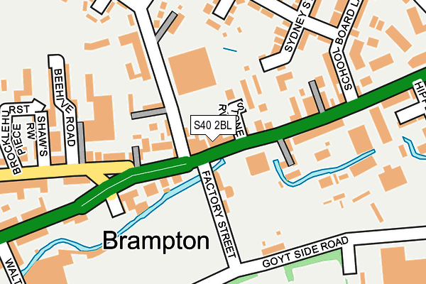 S40 2BL map - OS OpenMap – Local (Ordnance Survey)