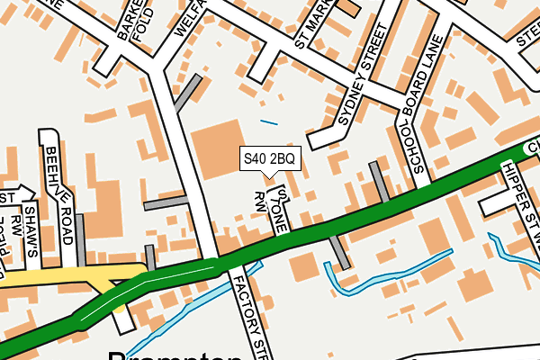 S40 2BQ map - OS OpenMap – Local (Ordnance Survey)