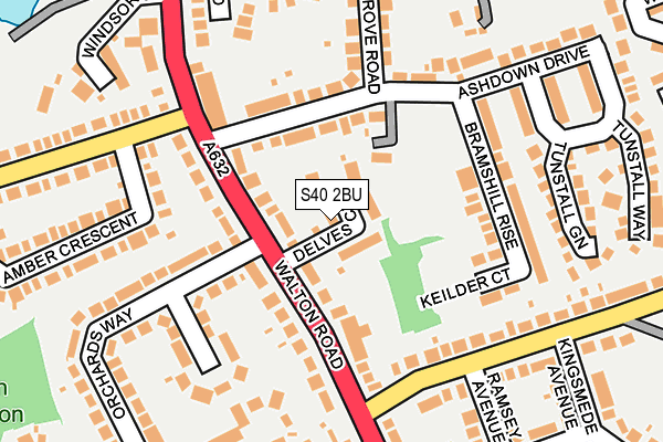 S40 2BU map - OS OpenMap – Local (Ordnance Survey)
