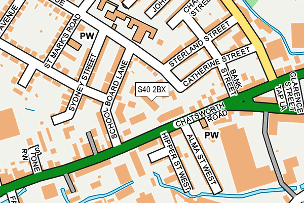 S40 2BX map - OS OpenMap – Local (Ordnance Survey)