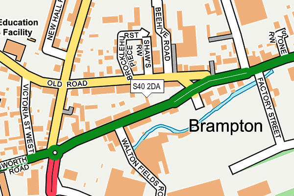 S40 2DA map - OS OpenMap – Local (Ordnance Survey)