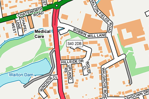 S40 2DB map - OS OpenMap – Local (Ordnance Survey)