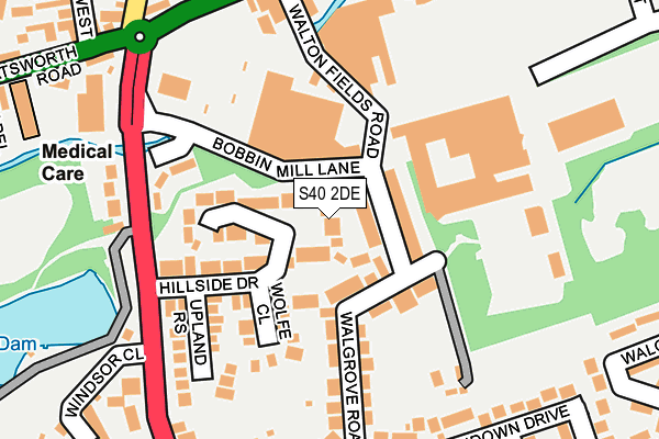 S40 2DE map - OS OpenMap – Local (Ordnance Survey)