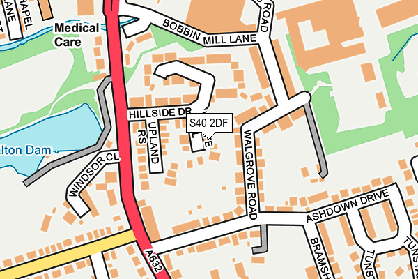 S40 2DF map - OS OpenMap – Local (Ordnance Survey)
