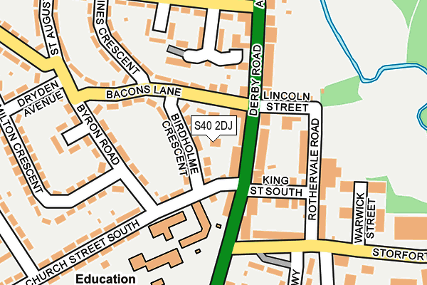S40 2DJ map - OS OpenMap – Local (Ordnance Survey)