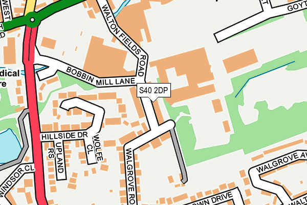 S40 2DP map - OS OpenMap – Local (Ordnance Survey)