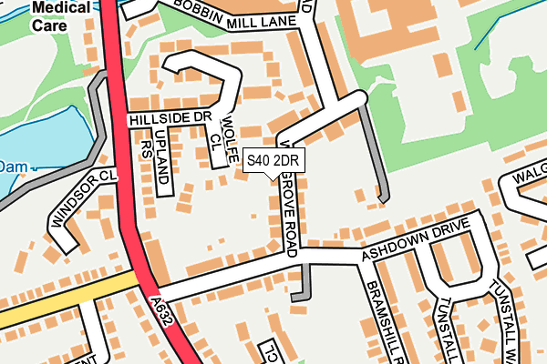 S40 2DR map - OS OpenMap – Local (Ordnance Survey)