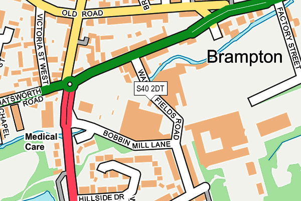 S40 2DT map - OS OpenMap – Local (Ordnance Survey)