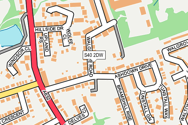 S40 2DW map - OS OpenMap – Local (Ordnance Survey)