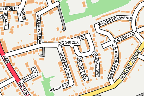 S40 2DX map - OS OpenMap – Local (Ordnance Survey)