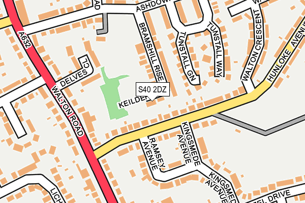 S40 2DZ map - OS OpenMap – Local (Ordnance Survey)