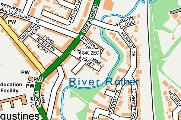 S40 2EG map - OS OpenMap – Local (Ordnance Survey)