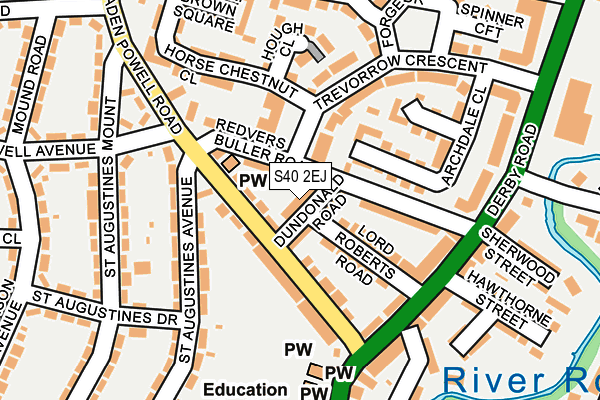 S40 2EJ map - OS OpenMap – Local (Ordnance Survey)