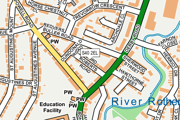 S40 2EL map - OS OpenMap – Local (Ordnance Survey)