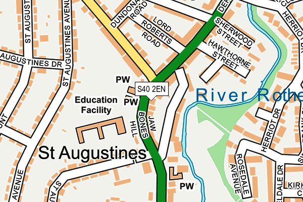 S40 2EN map - OS OpenMap – Local (Ordnance Survey)