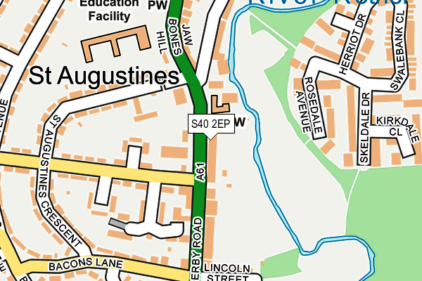 S40 2EP map - OS OpenMap – Local (Ordnance Survey)