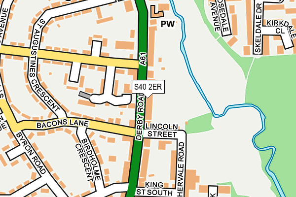 S40 2ER map - OS OpenMap – Local (Ordnance Survey)