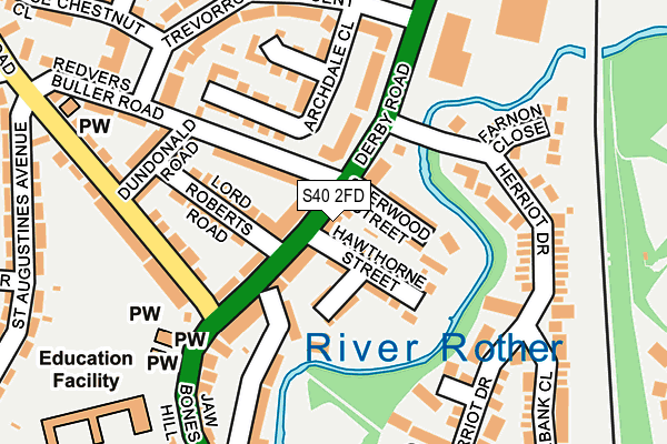 S40 2FD map - OS OpenMap – Local (Ordnance Survey)