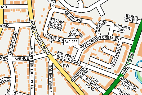 S40 2FF map - OS OpenMap – Local (Ordnance Survey)