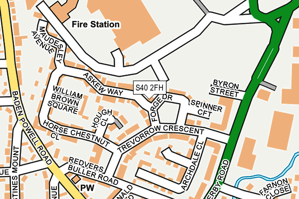 S40 2FH map - OS OpenMap – Local (Ordnance Survey)