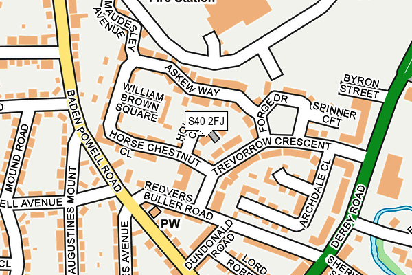 S40 2FJ map - OS OpenMap – Local (Ordnance Survey)