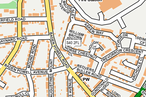 S40 2FL map - OS OpenMap – Local (Ordnance Survey)