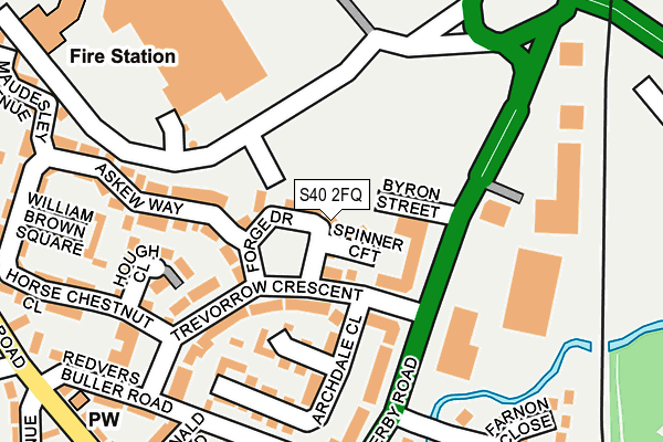 S40 2FQ map - OS OpenMap – Local (Ordnance Survey)