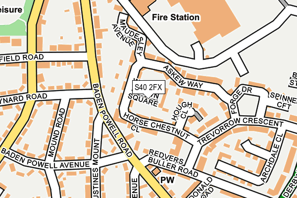 S40 2FX map - OS OpenMap – Local (Ordnance Survey)