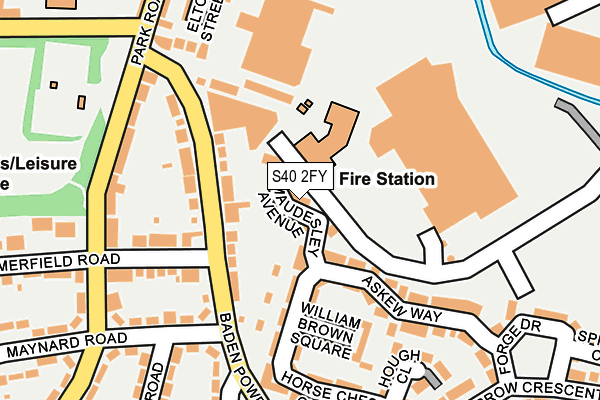 S40 2FY map - OS OpenMap – Local (Ordnance Survey)