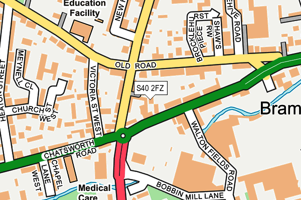 S40 2FZ map - OS OpenMap – Local (Ordnance Survey)