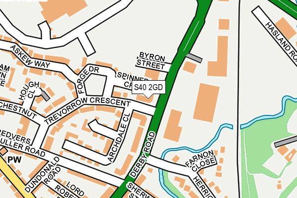 S40 2GD map - OS OpenMap – Local (Ordnance Survey)