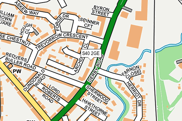 S40 2GE map - OS OpenMap – Local (Ordnance Survey)