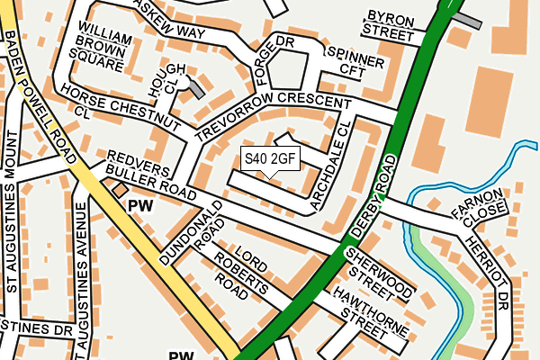 S40 2GF map - OS OpenMap – Local (Ordnance Survey)