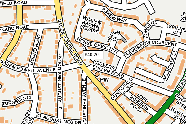 S40 2GJ map - OS OpenMap – Local (Ordnance Survey)