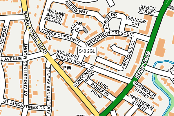 S40 2GL map - OS OpenMap – Local (Ordnance Survey)