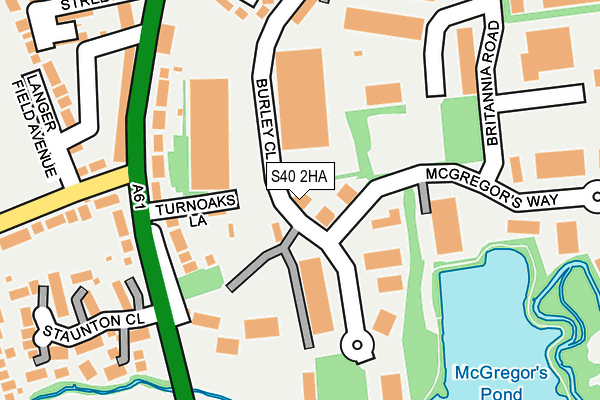 S40 2HA map - OS OpenMap – Local (Ordnance Survey)