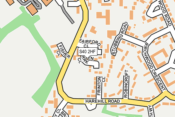 S40 2HF map - OS OpenMap – Local (Ordnance Survey)
