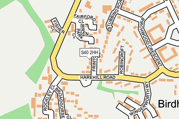S40 2HH map - OS OpenMap – Local (Ordnance Survey)