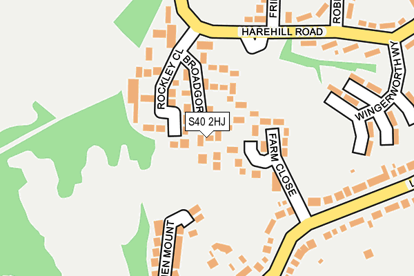 S40 2HJ map - OS OpenMap – Local (Ordnance Survey)