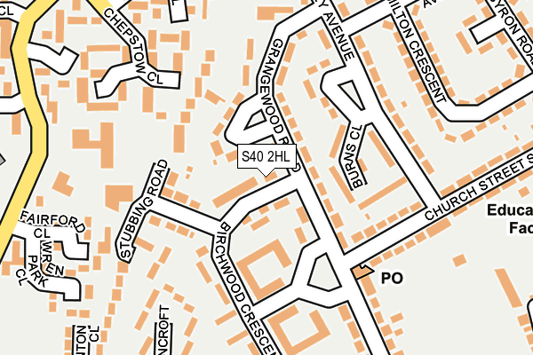 S40 2HL map - OS OpenMap – Local (Ordnance Survey)