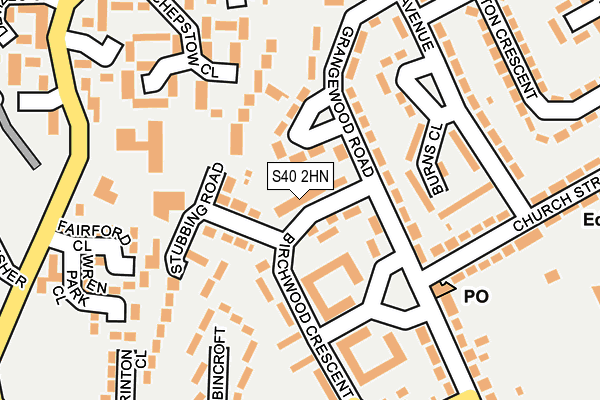 S40 2HN map - OS OpenMap – Local (Ordnance Survey)