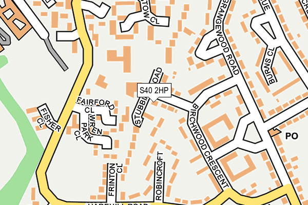 S40 2HP map - OS OpenMap – Local (Ordnance Survey)