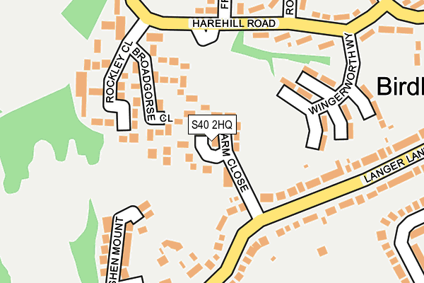 S40 2HQ map - OS OpenMap – Local (Ordnance Survey)