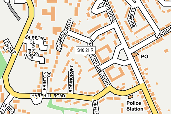 S40 2HR map - OS OpenMap – Local (Ordnance Survey)